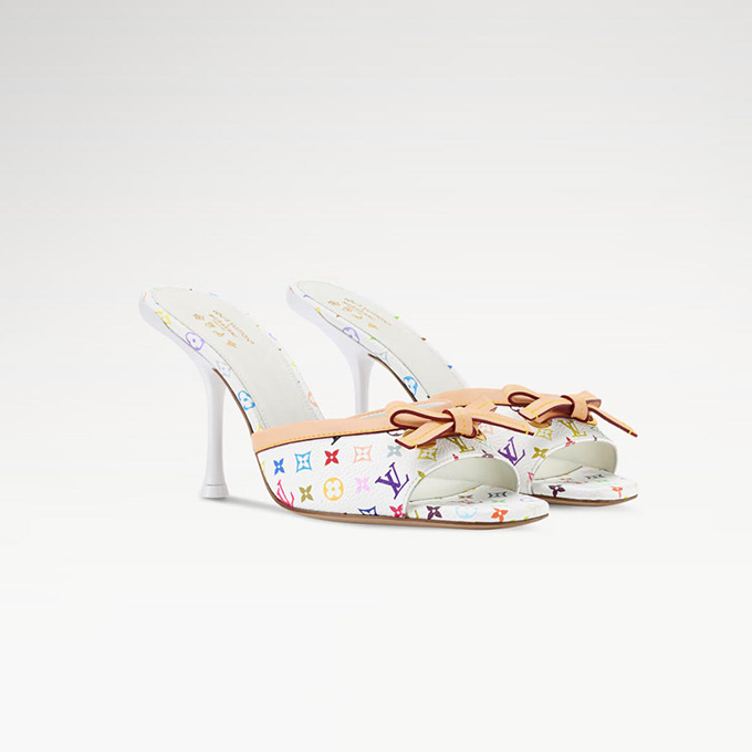 lv louis vuitton x takashi murakami 6am multicolore heel mule
